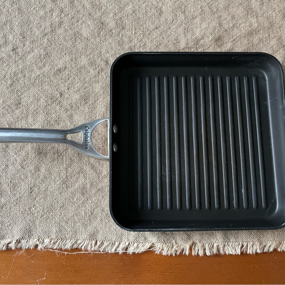 Calphalon Black Grill Pan with Silver Handle